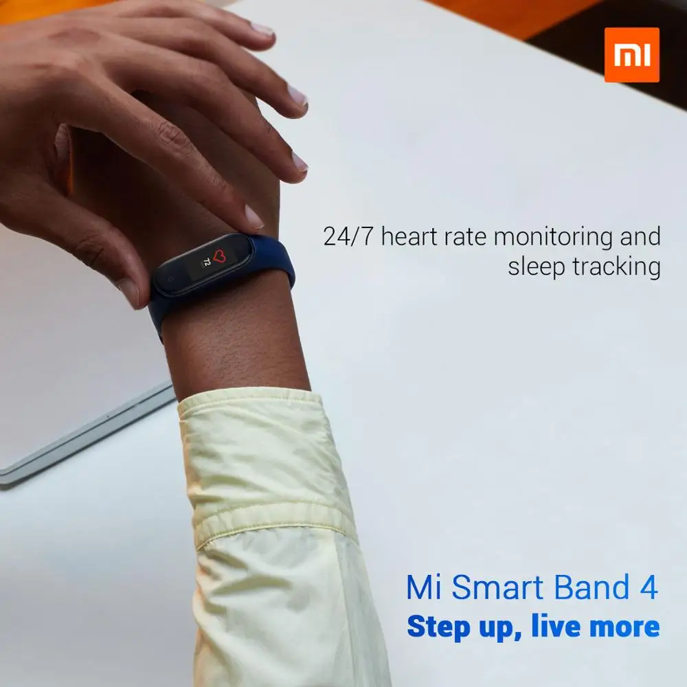 Xiaomi Mi Band 4 Смарт-часы с пульсометром и фитнес-трекером браслет цветным дисплеем