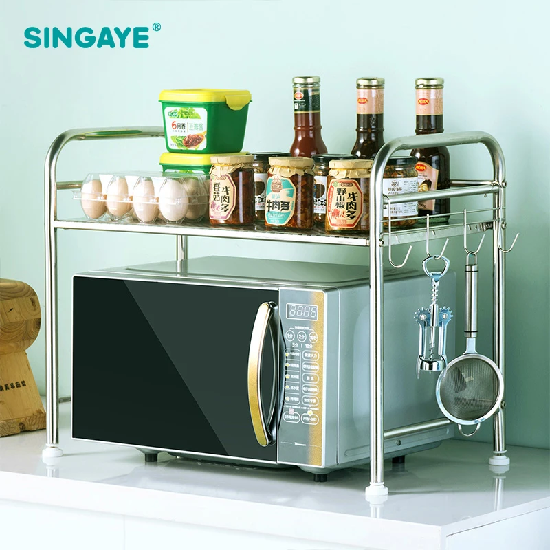 SINGAYE DIY нержавеющая сталь кухня полка микроволновая печь стойки стоя Тип двойной