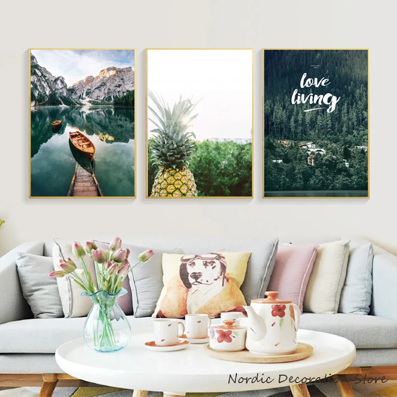 Декоративная картина ананас горы Северный плакат пейзаж плакаты и принты лес