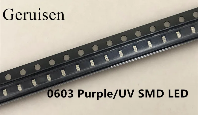 200 шт. ультрафиолетового цвета 0603 SMD SMT супер яркая светодиодная лампа s