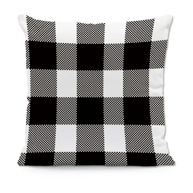 Square Geometry Pattern Cushion Covers Black and White Stitching Pillow For Chair Birthday Party Adult Sofa Cushions Home Decor | Дом и сад