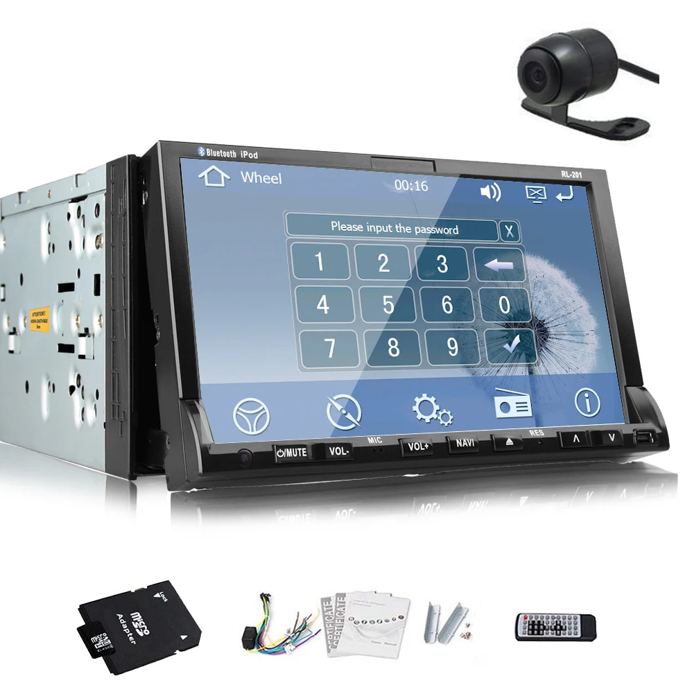 FM 7 "Авторадио SD AMP 3D Карта USB PC gps стерео Bluetooth система логотип фильм dvd-плеер