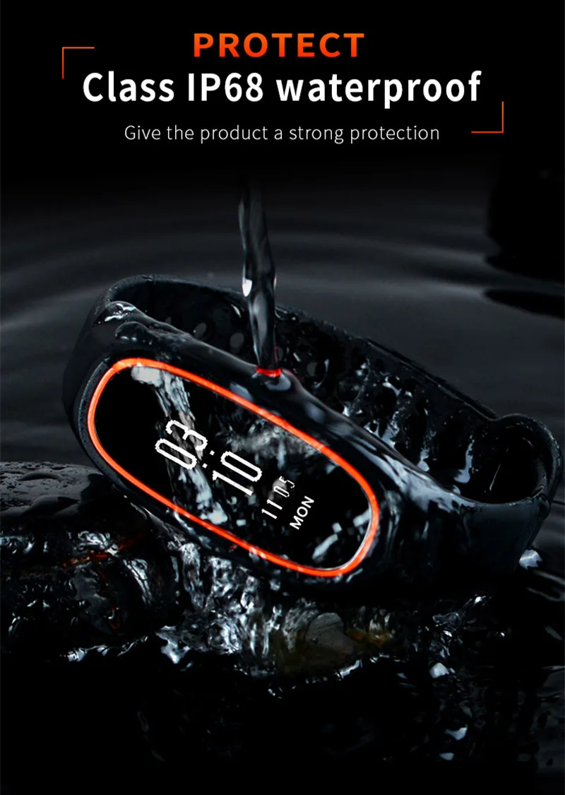 Монитор сердечного ритма браслет Bluetooth Фитнес трекер IP68 Water Proof смарт-Напульсники