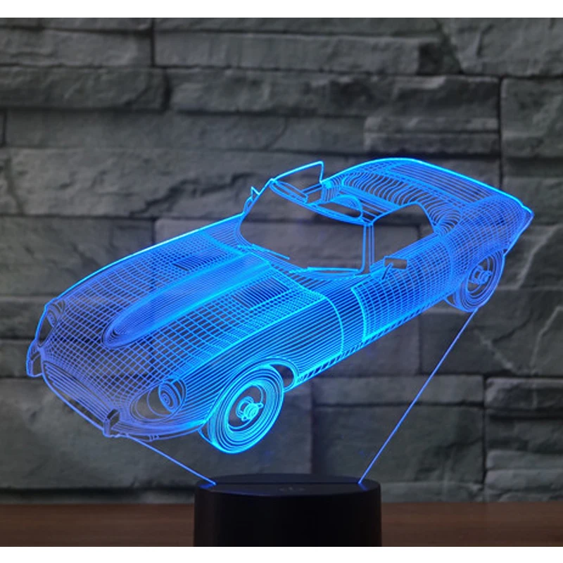 

3D LED Night Light Comfortable Sports Car with 7 Colors Light for Home Decoration Lamp Amazing Visualization Optical