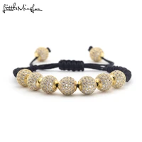 luxury zircon men bracelet ball charm bracelet braided adjustable handmade men bracelets bangles for men jewelry lucky gifts
