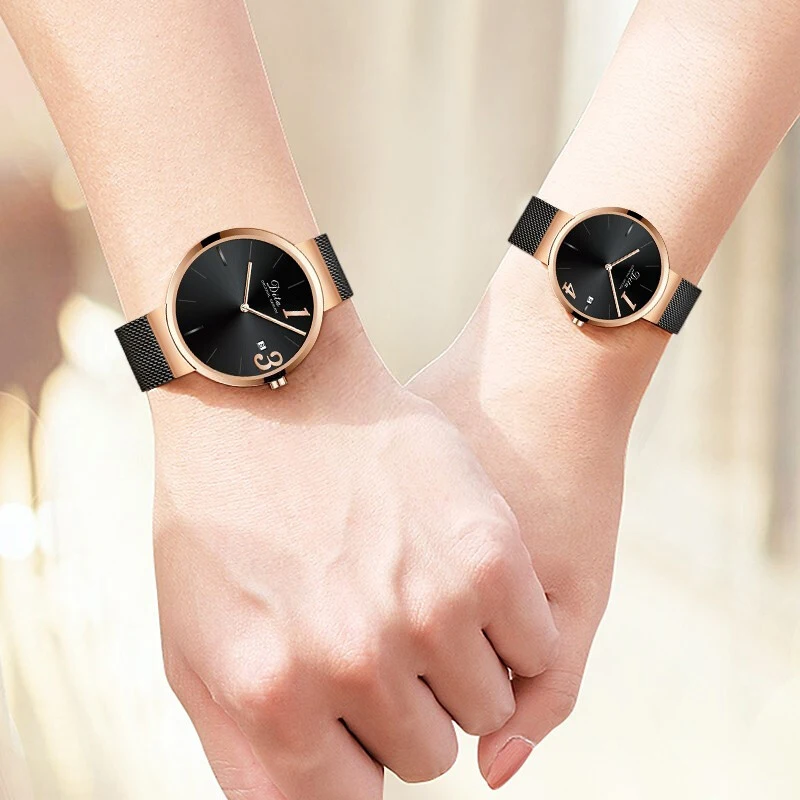 Часы DITA Couple для мужчин и женщин простые наручные с тонким циферблатом без