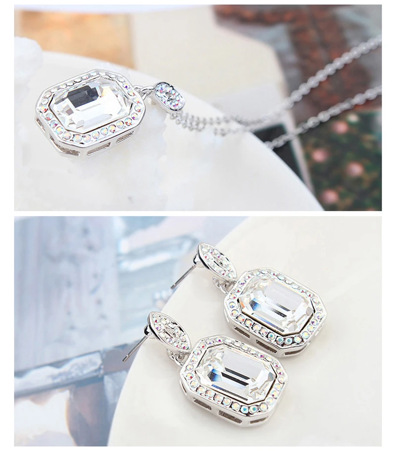 Оригинальные кристаллы SWAROVSKI элементы Ювелирные наборы квадратные Подвески