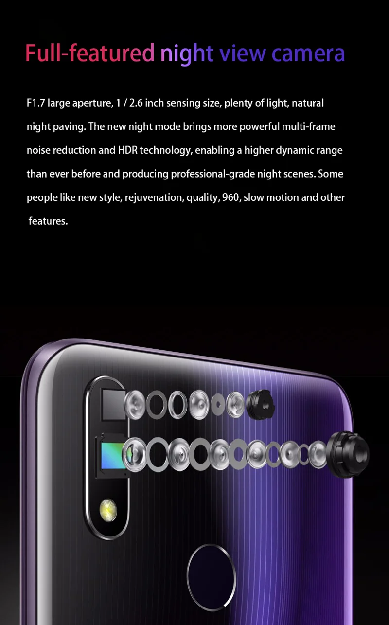 Мобильный телефон Oppo Realme X Lite, 4G LTE, Snapdragon 710, Android 9,0, 6,3 дюймов, 2340X1080, 8 Гб ram, 128 ГБ rom, МП, отпечаток пальца