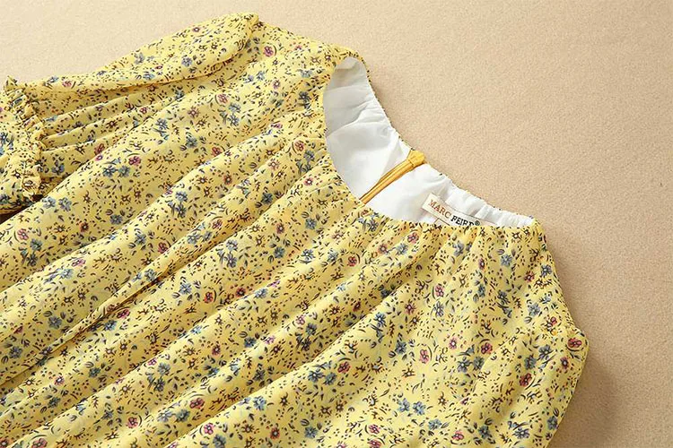 MoaaYina, модное дизайнерское подиумное платье, весна-лето, женское платье с рукавами-фонариками, Хрустальный пояс, цветочный принт, длинные платья