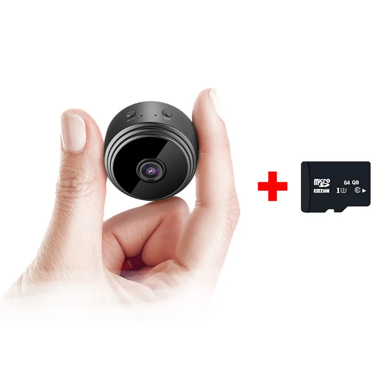 plus 64g C10 card WiFi камера, HD 1080P Мини камера обнаружения движения, Портативная Домашняя Камера Безопасности s, беспроводная ip-камера для внутреннего и наружного использования - Цвет: plus 64g C10 card