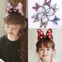 childrens cotton filling sequins miki big bow knot hair band hair accessories for festival or birthday party