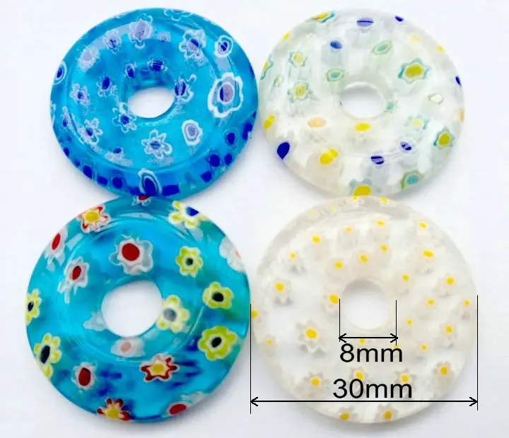 Milleфиори стеклянные бусины лэмпворк монета Плоская Круглая Подвеска смешанных