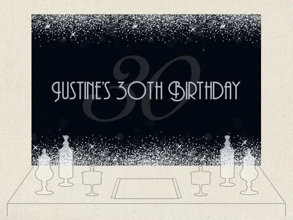 

custom Black And Silver Glitter Sparkly Birthday backdrops High quality Computer print party backgrounds