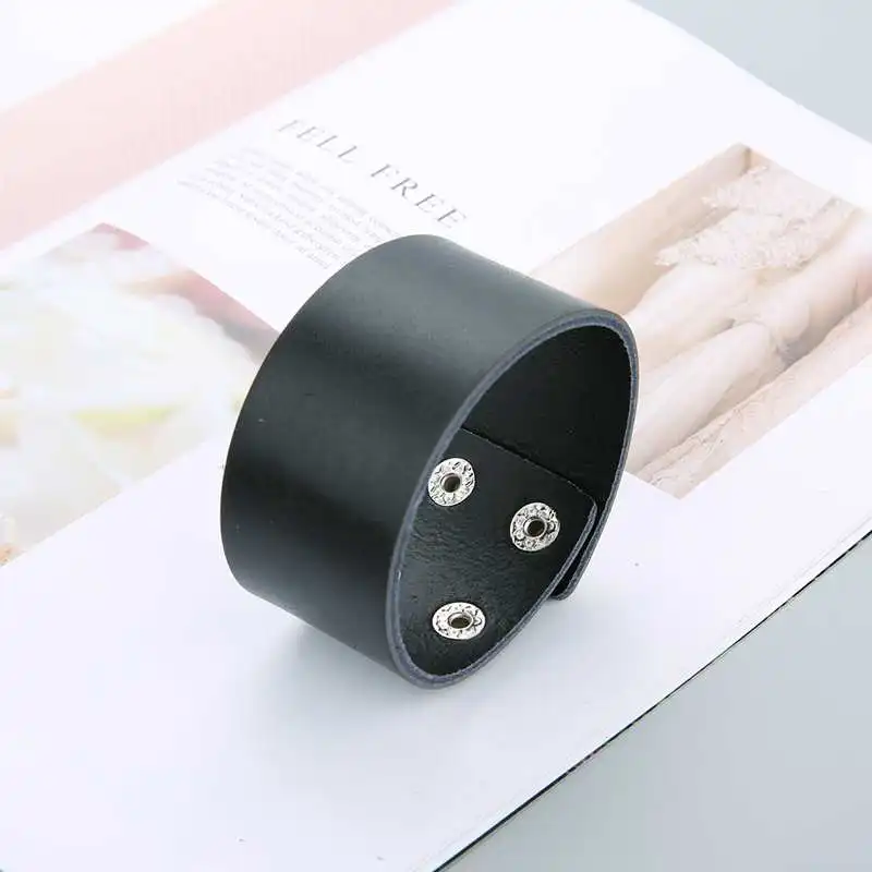 DC панк кожа Панк Широкий Браслеты модные очаровательные украшения подарок ко Дню