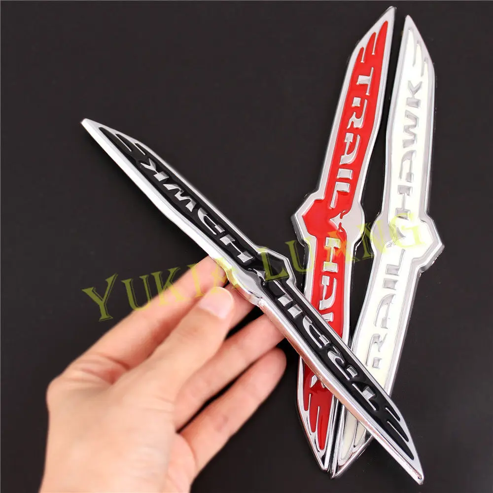 

3D White Trail Hawk Logo Alloy Metal Car Rear Trunk Lid Badge Sticker for JEEP