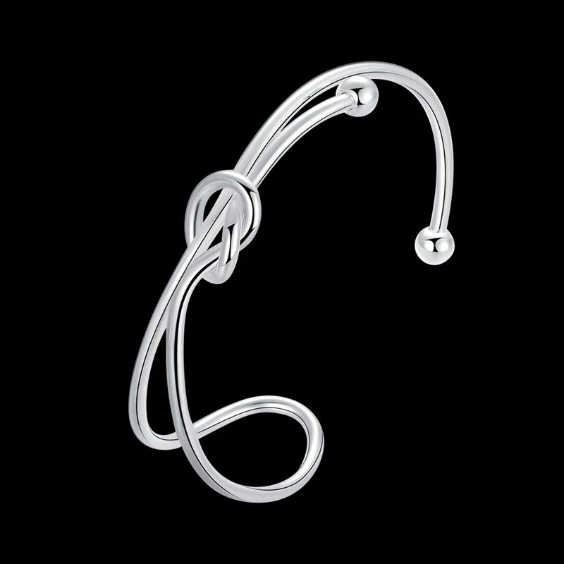 LSB289 New Fashion Silver Knot Open Adjustable Thin Bracelet &amp Bangle Women Jewelry Hot Female Gift Simple Designer Bijoux Items |