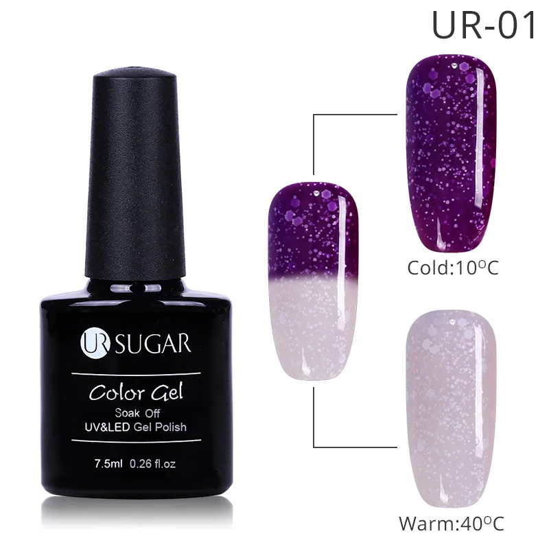 Snowy1 Ur Sugar, термогель-лак, температура, изменение цвета, блестящий Гель-лак, впитывающий УФ-Гибридный лак, Полупостоянный Гель-лак - Цвет: Snowy1