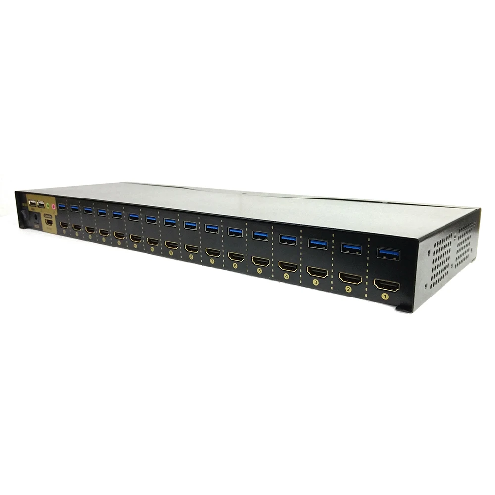 Charmvision HK1601A 16 портов USB HDMI KVM переключатель с цифровой мультиметр Горячая клавиша управления 4 K* 2 K HDMI1.4 переключатель с 16 шт. kvm-кабели