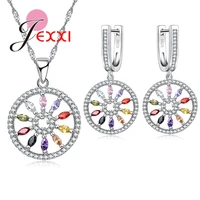 exquisite fashion 925 sterling silver wedding engagement jewelry sets for woman brand new mixed cubic zircon crystal set