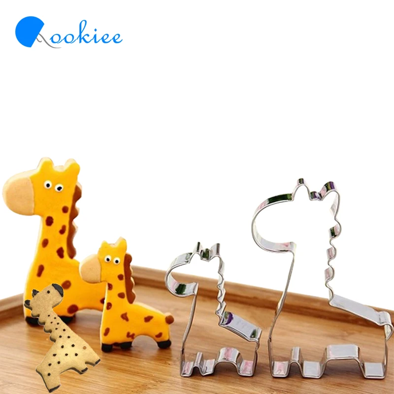 Qookiee 2 шт./компл. Нержавеющая сталь печенья Жираф Форма печенье Mold выпечки