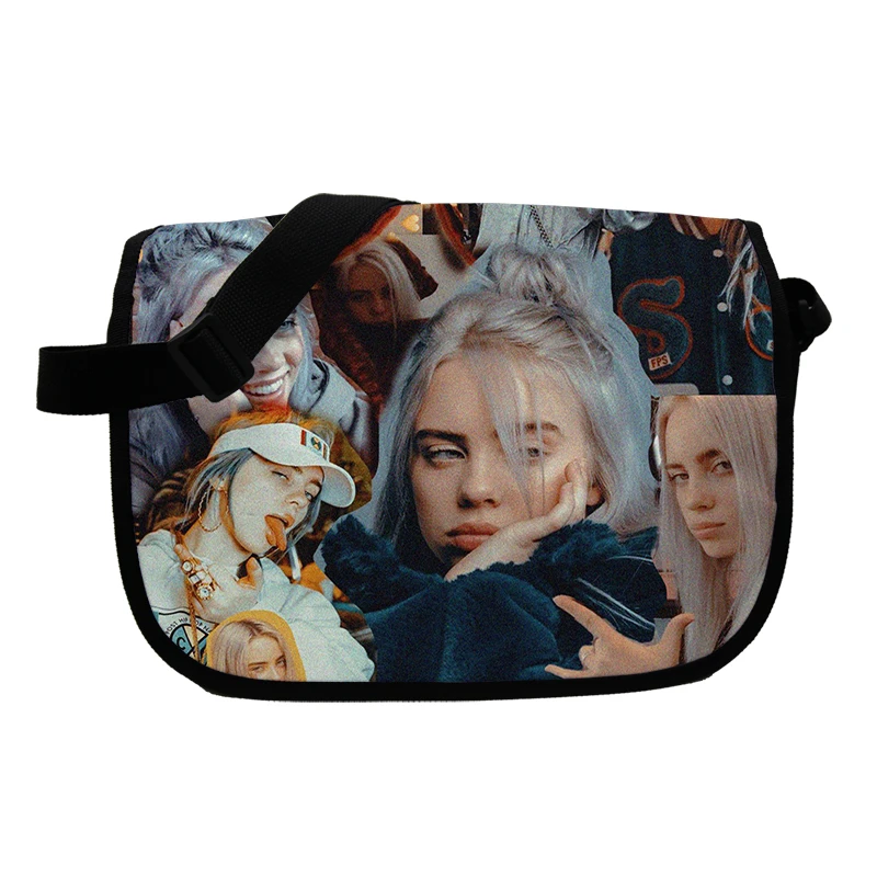 Billie Eilish сумка-мессенджер для мужчин и женщин, сумка через плечо для мальчиков и девочек, дорожные сумки на плечо, Детская маленькая сумка с клапаном, сумки через плечо