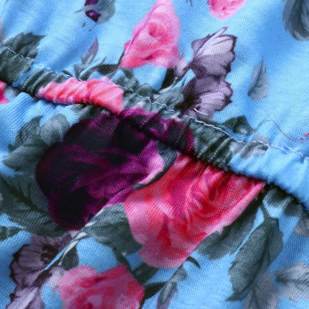 LONSANT Children Girls Dress Toddler Baby Floral print long Kids Party Beachwear Dresses Outfit Sundress | Детская одежда и обувь