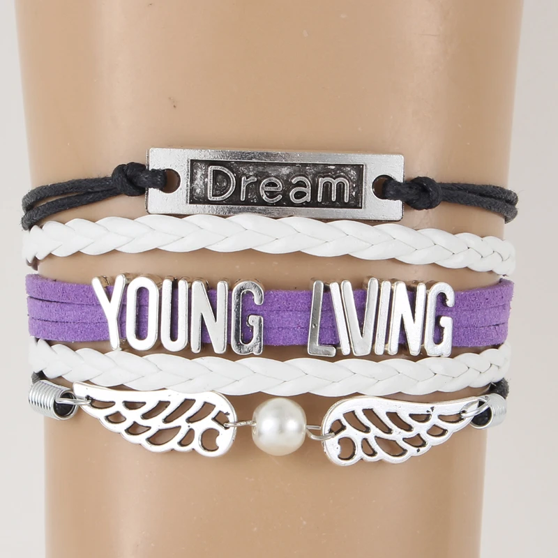 Браслет Infinity love Young Live серый/белый черный/фиолетовый плетеные браслеты и Dream