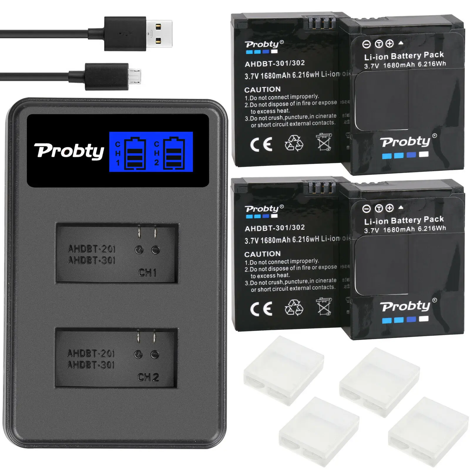 Оригинальный probty для экшн камеры GoPro Hero 3 + hero аккумулятор ЖК дисплей двойное