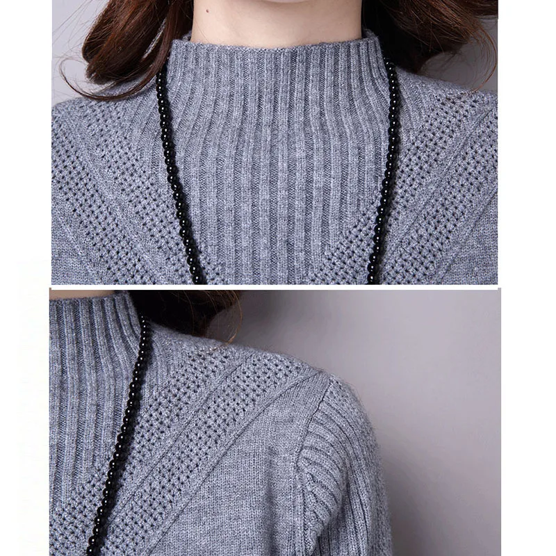 

Thicken Warm Knitting Sweaters Pullovers For Women 2017 Autumn wihter Elastic Turtleneck Long Sleeve pullover Knitwear QH0580