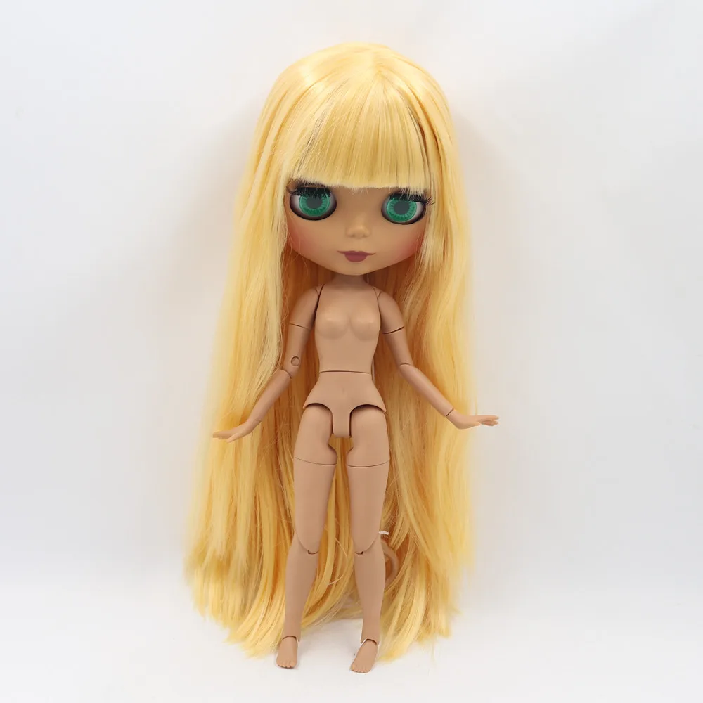 Кукла шарнирная BL0658 от ICY DBS Blyth 1/6 с темной кожей желтыми длинными прямыми