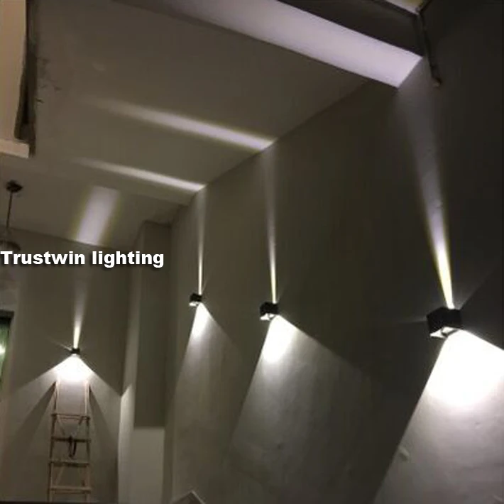 Светодиодный настенный светильник 4 шт. IP65 белый черный стиль отеля современный