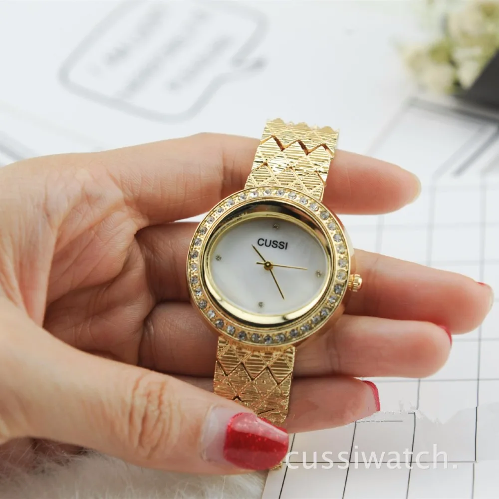 

CUSSI 2018 New Luxury Womens Watches Gold Ladies Bracelet Watches Dress Watches Quartz Wristwatch relogio feminino Clock Gifts