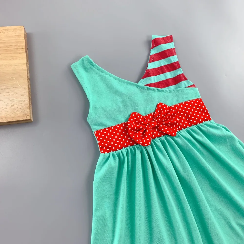 Ancient China Neck Style Summer Autumn Striped Pattern and Clothes Baby Girls Green Cross Dress Apparel Accessory | Детская одежда и