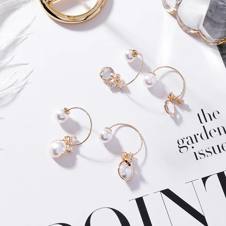 JRYFAC New Arrival Butterfly-knotted Crystal Pearl Dangle Earrings For Women Gold Color Trendy Elegant Drop Whloesale | Украшения и