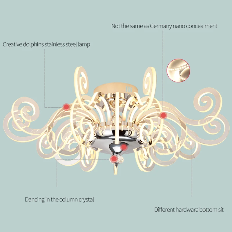 Post-modern personality luxury chandelier Led Lustrer Lamparas Living Room Chandeliers Restaurant bedroom Lighting Fixtures | Лампы и