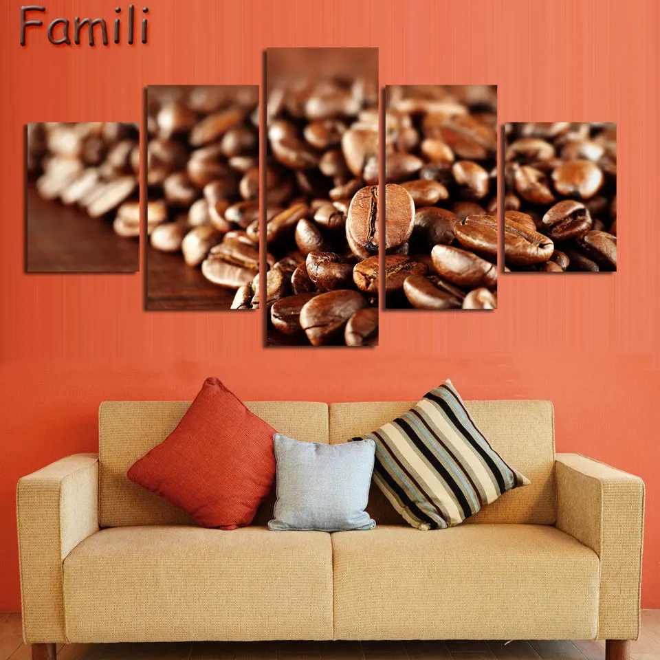 Картина маслом с принтом картина из кофейных зерен холст на холсте без рамки для