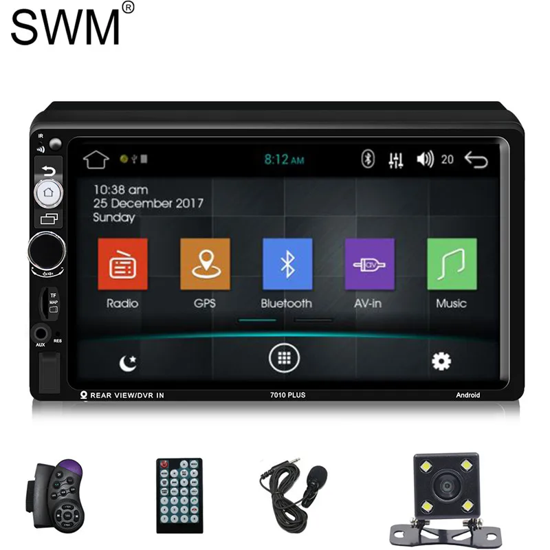 Radio with Camera 1 SWM 7010Plus 2din радио авто стерео Android 8,1 1G 16Gb Rds онлайн навигация Авторадио Oto Teypleri Зеркало Ссылка парктроник - Цвет: Radio with Camera 1