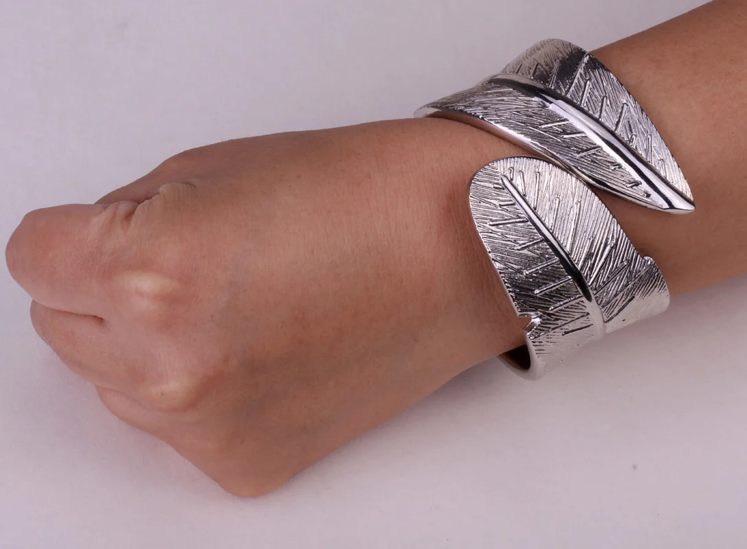 Браслет листок браслет для женщин античный серебряный золотой цвет FT26 оптовая