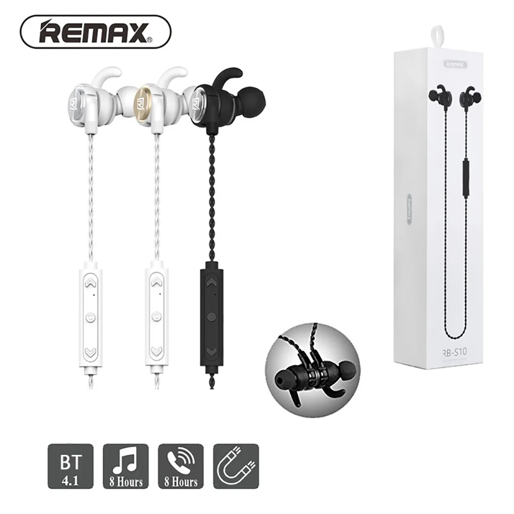 Оригинальные магнитные Беспроводные спортивные наушники Remax Bluetooth-наушники