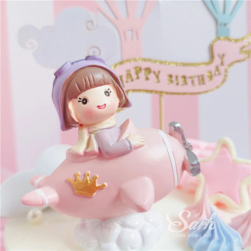 Летчик мальчик девочка украшения Луна Звезда торт Топпер Для детей день Святого