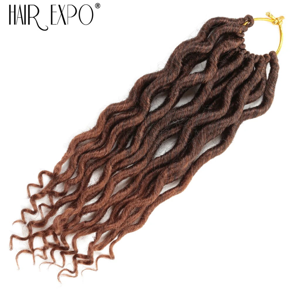 Волосы EXpo City 12 ''богиня Faux locs Curly концы короткие волнистые синтетические волосы для наращивания крючком косы 12 прядей/упаковка черный Afros