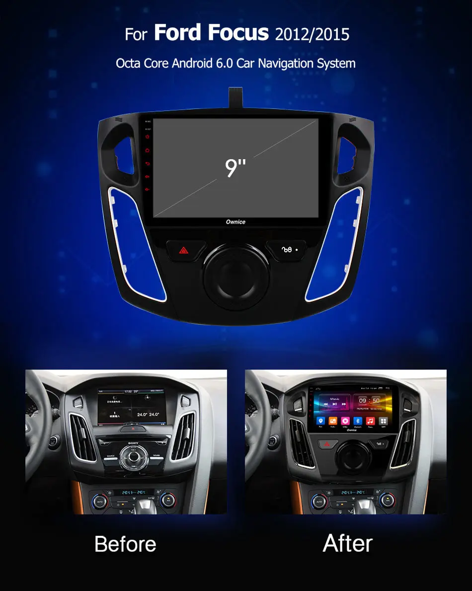 Ownice k3 k5 k6 Octa 8 ядерный Android 9,0 360 панорама DSP Автомагнитола gps Navi для ford 2012- Focus 3 DVD 4G LTE SPDIF