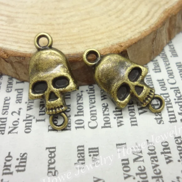 150 шт Подвески Череп Кулон Античный бронзового цвета из цинкового сплава Fit