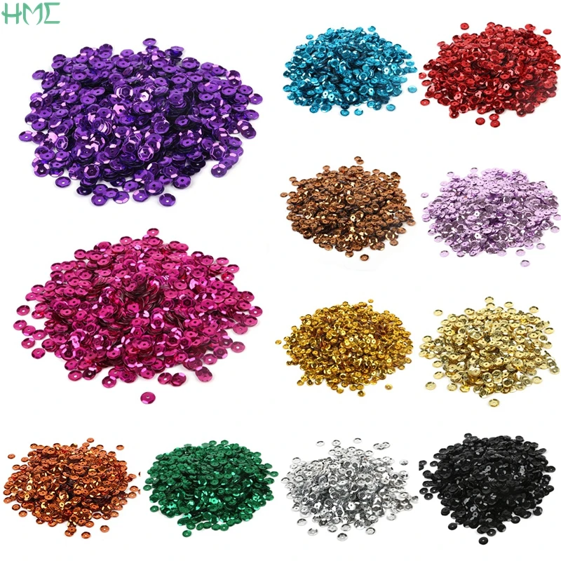 Блестящие серебристые металлические блестки для чашек сделай сам 1200 шт. 6 мм