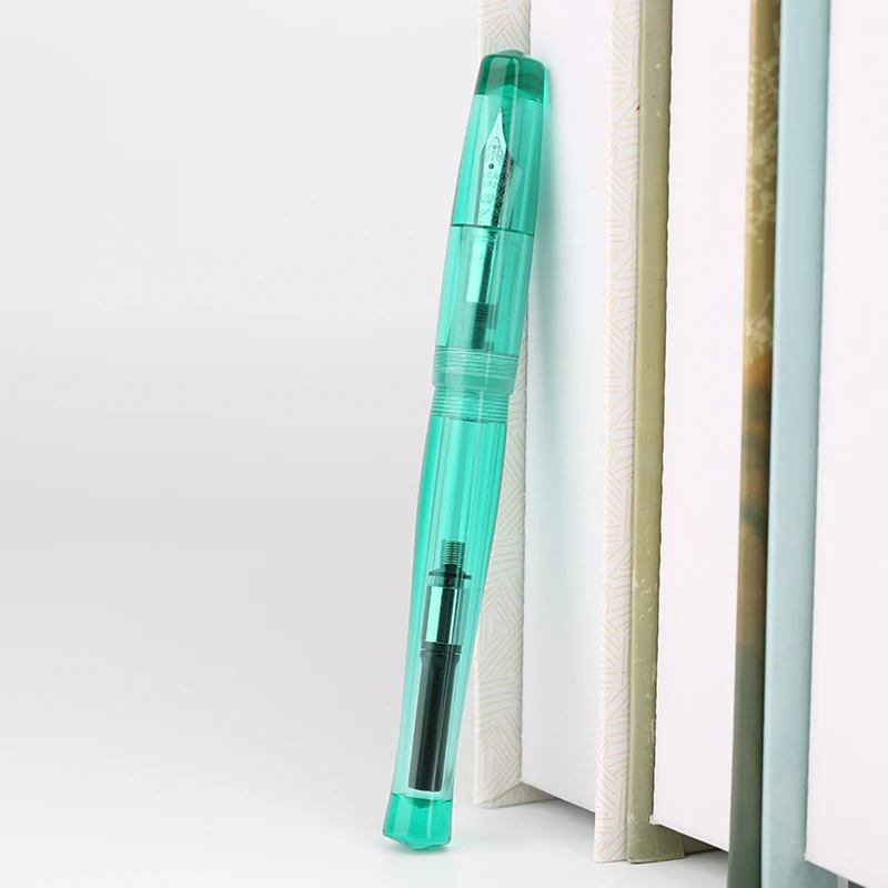 Moonman Penbbs 323 целлюлоидная акриловая перьевая ручка, полимер, без зажима, Иридиевый тонкий наконечник, модный офисный писательский подарочный набор ручек - Цвет: 21sf - absinthe