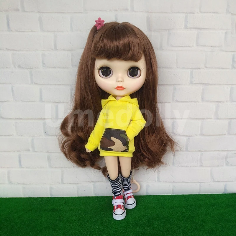 1 шт. милые толстовки для Blyth, Azone XS s m, Licca, Blyth, Barbies, OB24, obitsu 27 куклы одежда аксессуары девочка игрушка