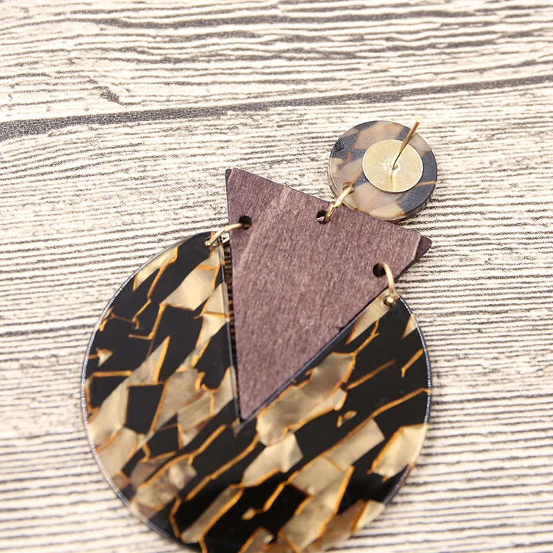 Женские винтажные акриловые серьги из смолы в виде черепахового леопарда