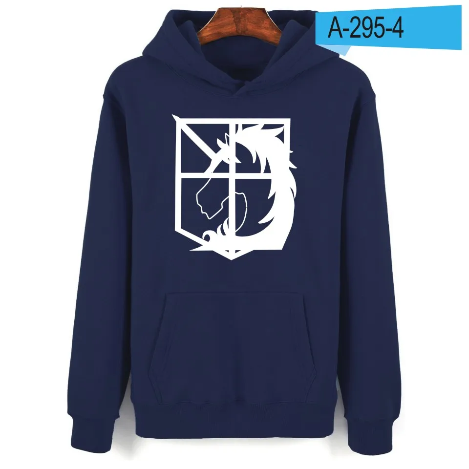 Navy Blue Модная толстовка с капюшоном в стиле японского поп-аниме, женские/мужские толстовки с капюшоном, женская верхняя одежда с забавным рисунком из мультфильма «атака на Титанов», Аллен - Цвет: Navy Blue