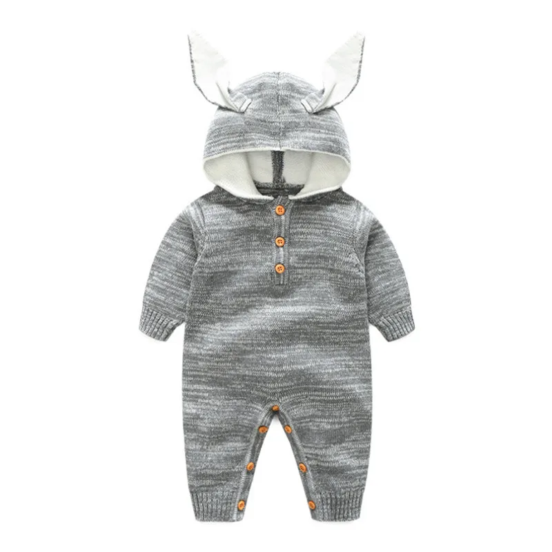 2019 вязаный зимний комплект одежды для маленьких мальчиков и девочек комбинезон