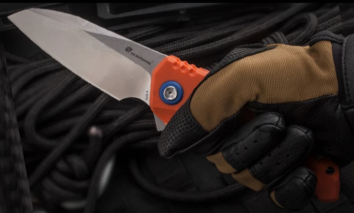 

HX OUTDOORS AUS-8 Mad Lolita Folding Blade Knife Ball Bearing Flipper G10 Handle Camping Outdoor Knives Survival EDC Knife Tools